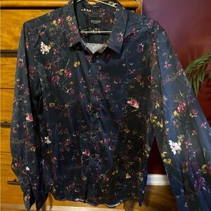 Guess slim fit flora print dress shirt